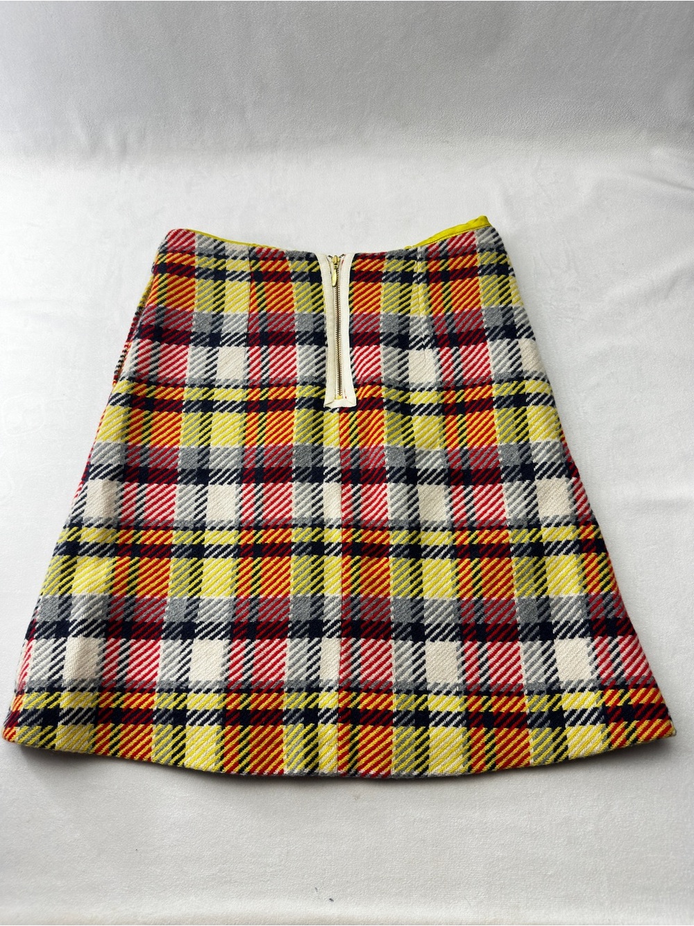 Boden Plaid Midi Skirt Pencil Checked 6 Regular Preppy Academic Yellow Womens - Picture 7 of 8